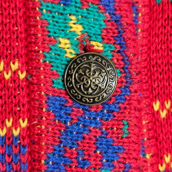 Picone Sport Plaid Button Down Sweater 100% Cotton Women's Petite SP Outerwear - Picture 3 of 7